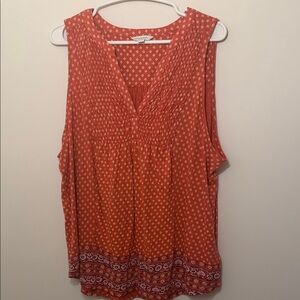 Lucky Brand Sleeveless Orange Blouse